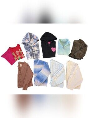 🌸 Bundle Of Girls Size 7/8 | Chilly Weather Tops - 10 Pieces! 🌸